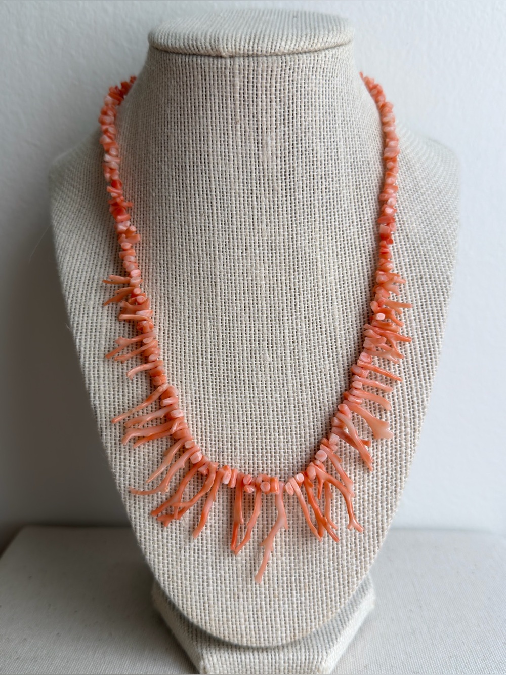 14K Gold Angel Skin Coral Necklace
